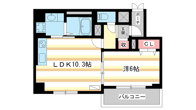 生駒市谷田町のマンションの間取り