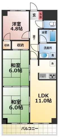 日宝ポニクレール府中の間取り