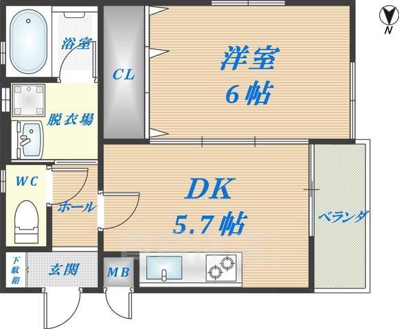 小若江ハイツの間取り