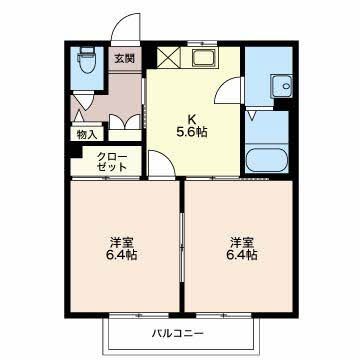 蒲郡市金平町のアパートの間取り