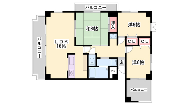 コーポ堂の前の間取り