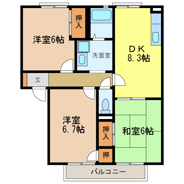 サンハイツ田嶋の間取り