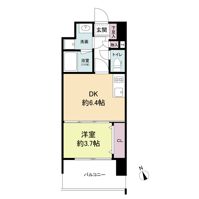 福岡市東区千早のマンションの間取り