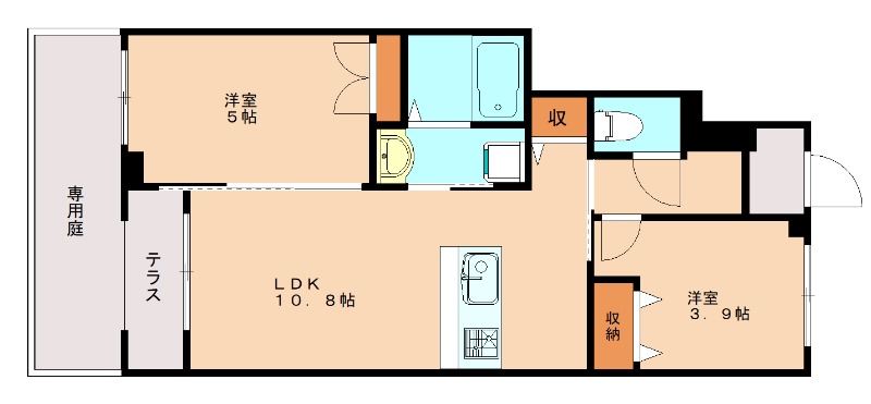 北九州市小倉北区貴船町のアパートの間取り