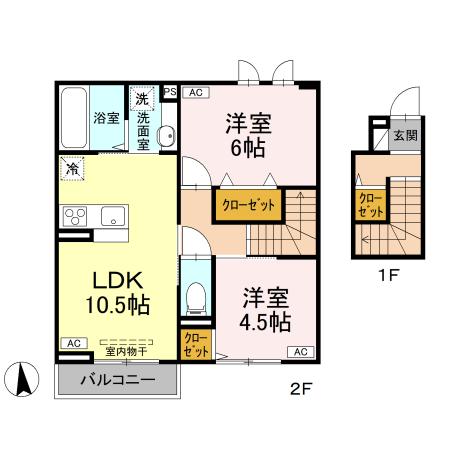 高知市福井町のアパートの間取り