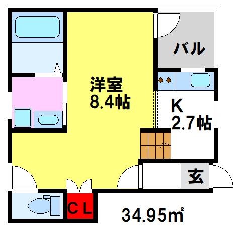 小郡市小板井のアパートの間取り