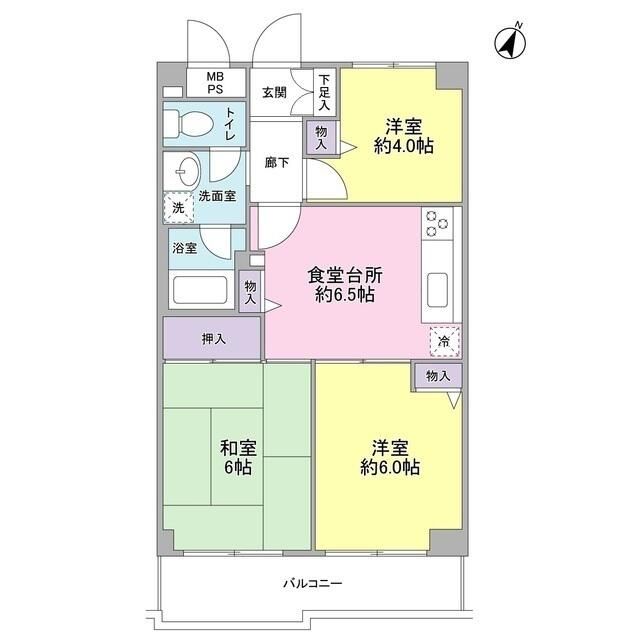 【横浜市青葉区新石川のマンションの間取り】