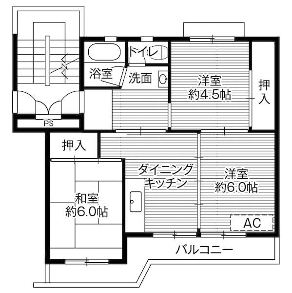 ビレッジハウス稲枝1号棟の間取り