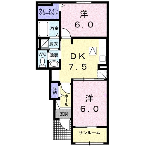 今治市南高下町のアパートの間取り