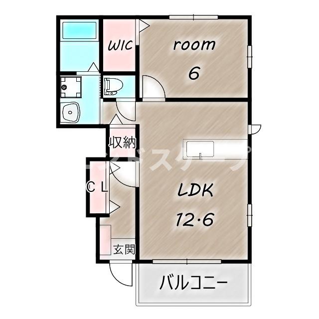 【前橋市茂木町のアパートの間取り】