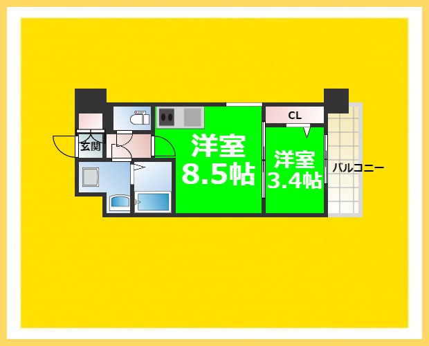 ミラージュパレス難波幸町の間取り