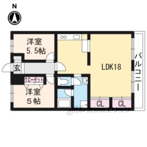 大津市見世のマンションの間取り