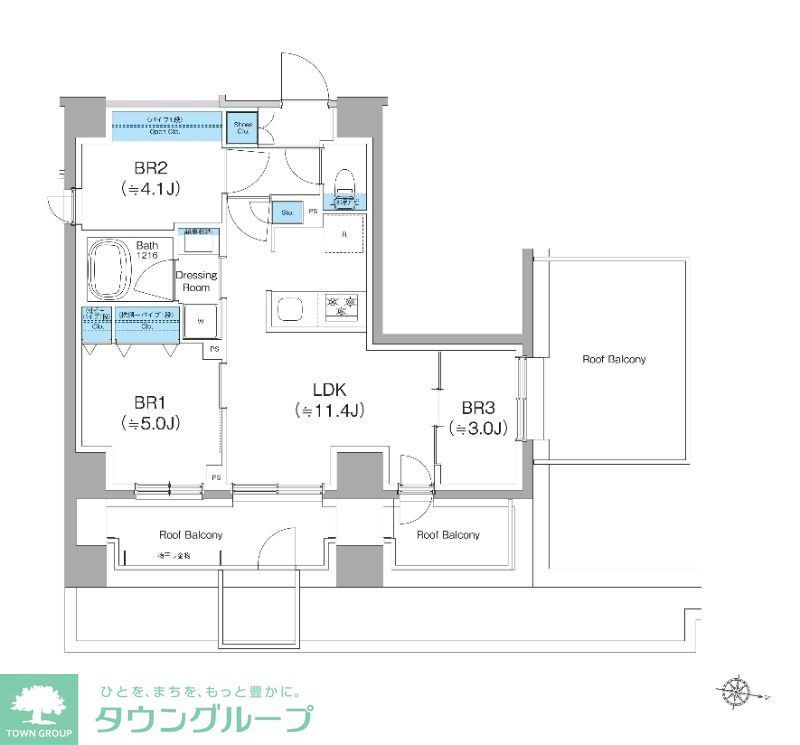 大田区仲池上のマンションの間取り