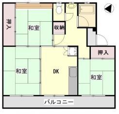 川越市三光町のマンションの間取り