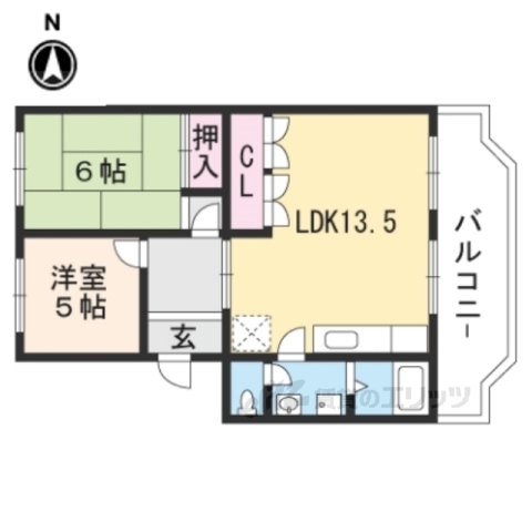 長浜市列見町のマンションの間取り