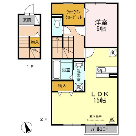 D-roomアッシュの間取り