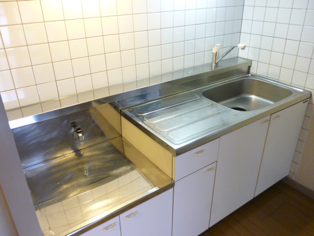 キッチン　給湯シングルレバー　2口コンロ設置可キッチン
