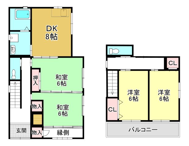 ＪＲ湖西線 堅田駅 徒歩7分 2階建 築25年の間取り写真