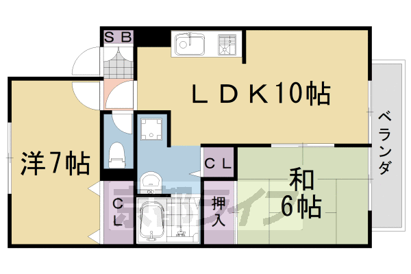 阪急京都線 桂駅 徒歩23分 2階建 築32年の間取り写真