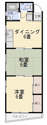 岡山市中区浜のマンションの間取り