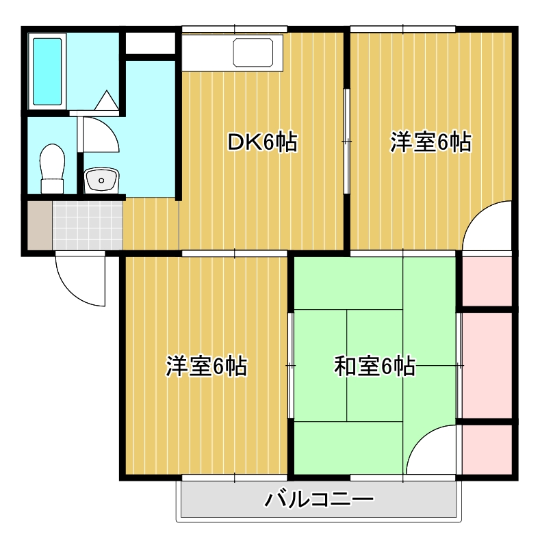 倉敷市田ノ上新町のアパートの間取り