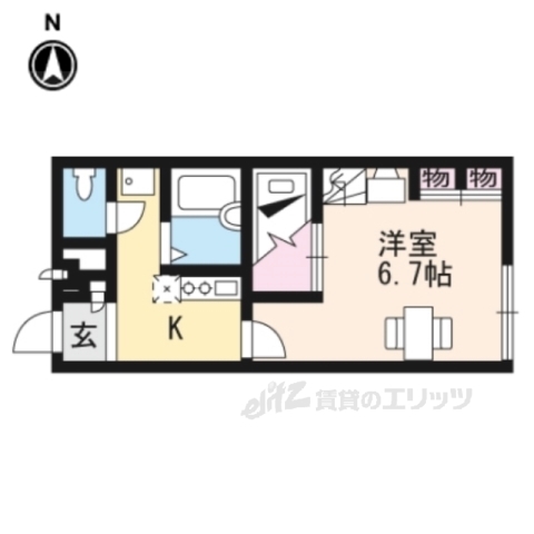 大津市大門通のアパートの間取り