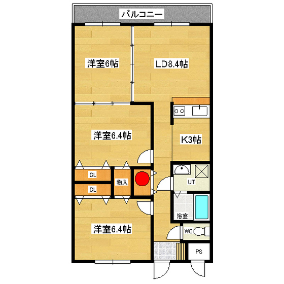 フェイマスKITAMI　3番館の間取り