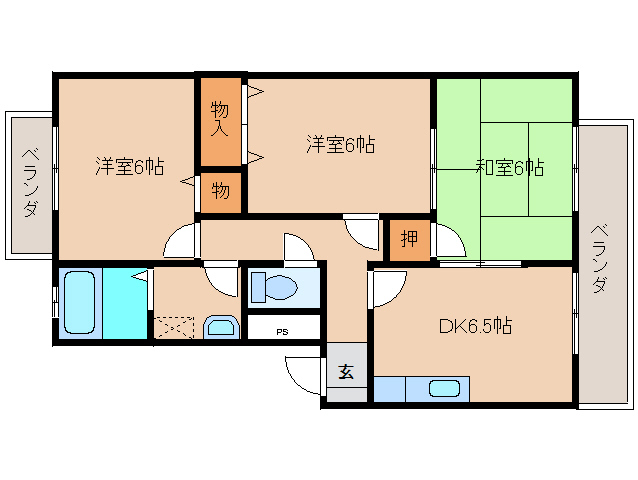 葛城市八川のアパートの間取り