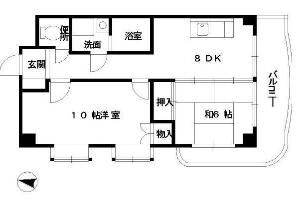 広島市西区草津新町のマンションの間取り