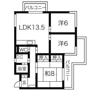 フローラ八幡山の間取り