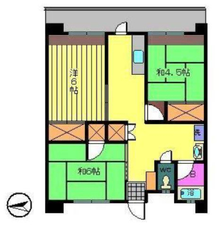 松山市余戸中のマンションの間取り