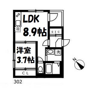 ハーモニーテラス志賀町IXの間取り