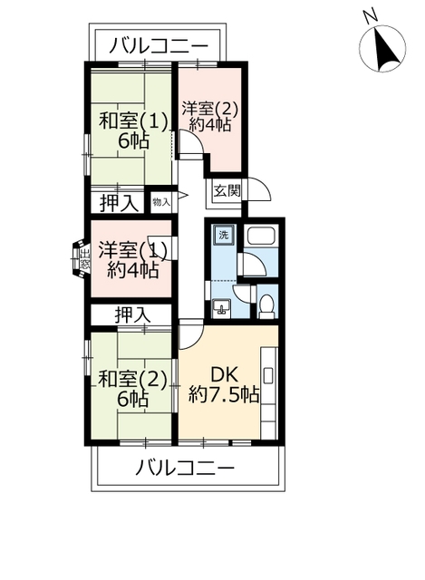 ＵＲグリーンタウン槇島の間取り