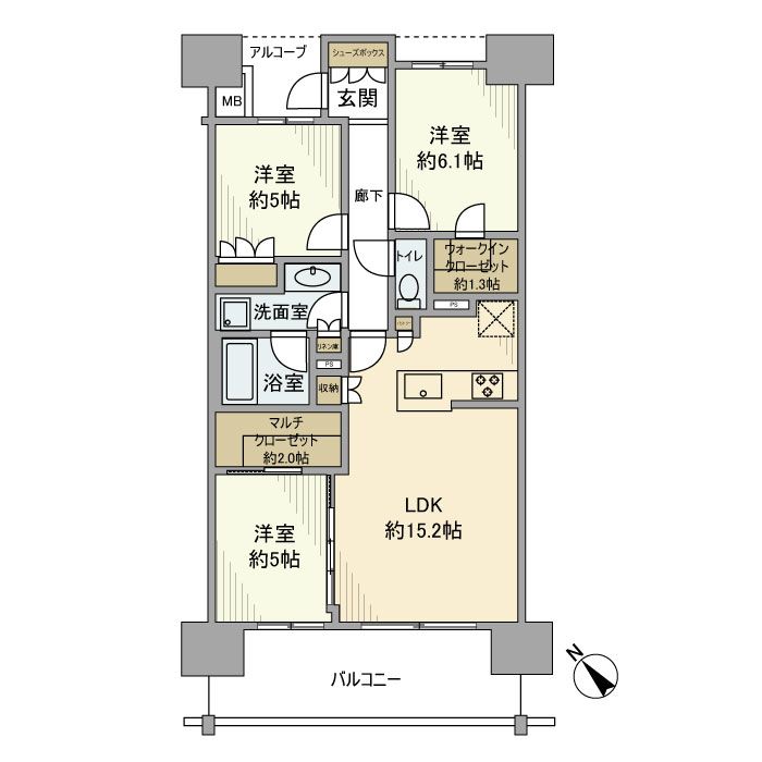 江戸川区船堀のマンションの間取り