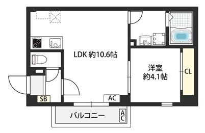 吹田市朝日が丘町のマンションの間取り