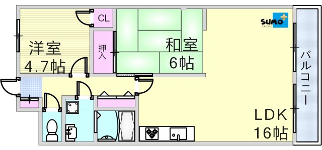 サンフラワー貴崎の間取り