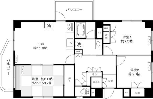 文京区春日のマンションの間取り