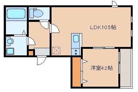 福岡市東区名島のアパートの間取り