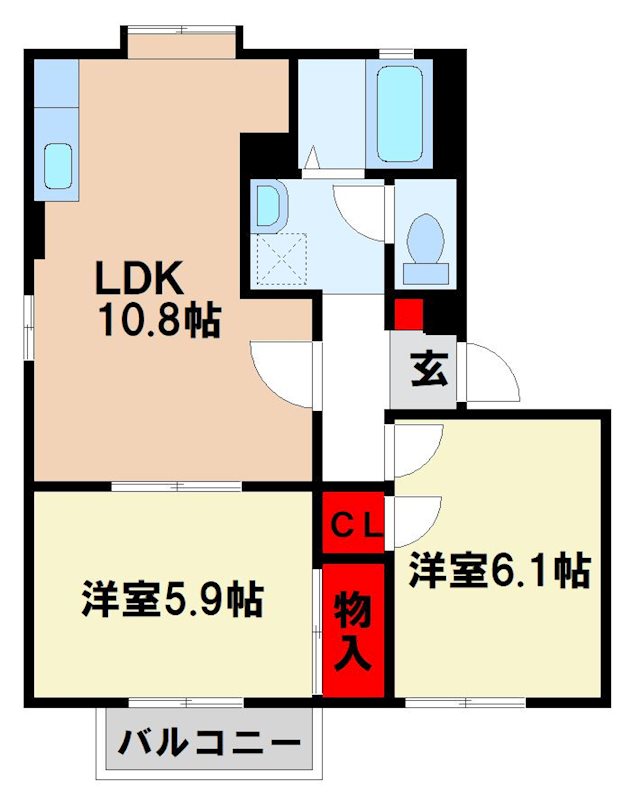 スリーゼはるだの間取り