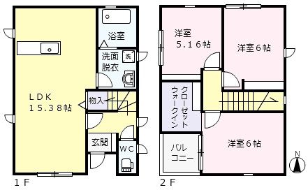 カーサミィーア各務原　Ｃ棟の間取り