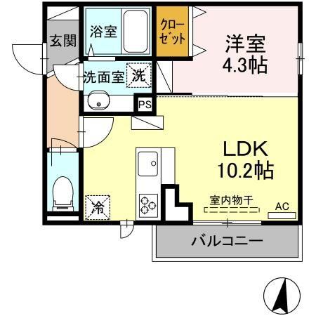 D-roomさんよう　A棟の間取り