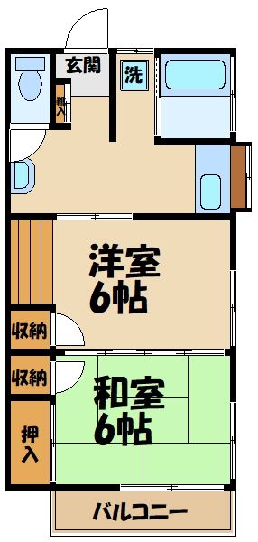 【川崎市多摩区宿河原のアパートの間取り】