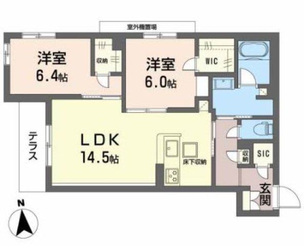 東大阪市若江本町のマンションの間取り