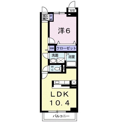 岡山市北区津島福居のマンションの間取り