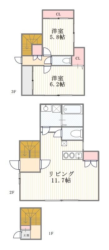 荒川区南千住のアパートの間取り