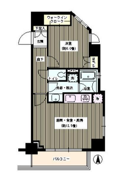 新宿区新宿のマンションの間取り