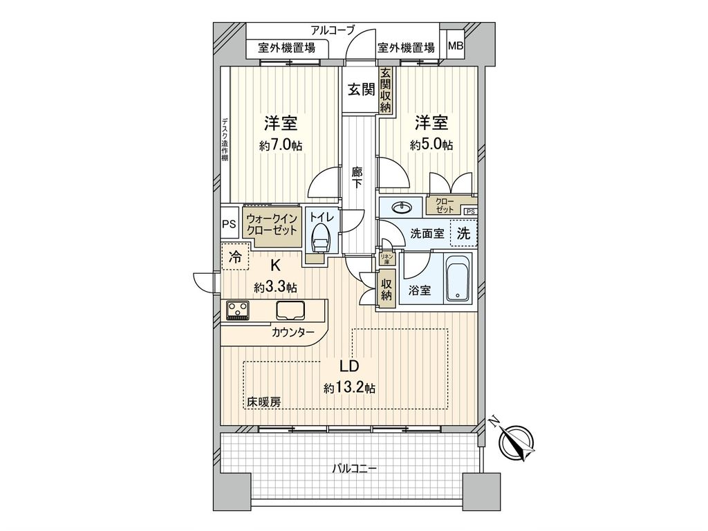 ライオンズ聖蹟桜ヶ丘パシーナの間取り