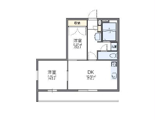 北茨城市中郷町下桜井のアパートの間取り