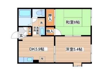 仙台市青葉区菊田町のアパートの間取り