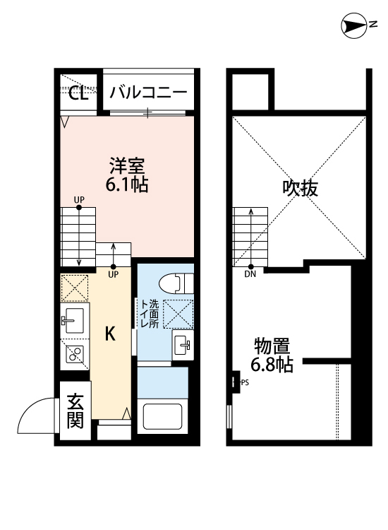 福岡市西区姪の浜のアパートの間取り